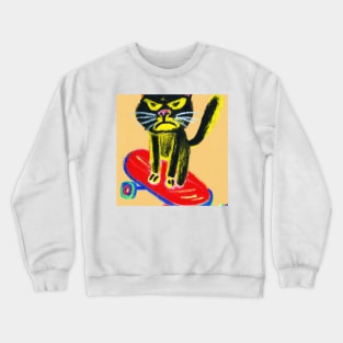 cat skate Crewneck Sweatshirt